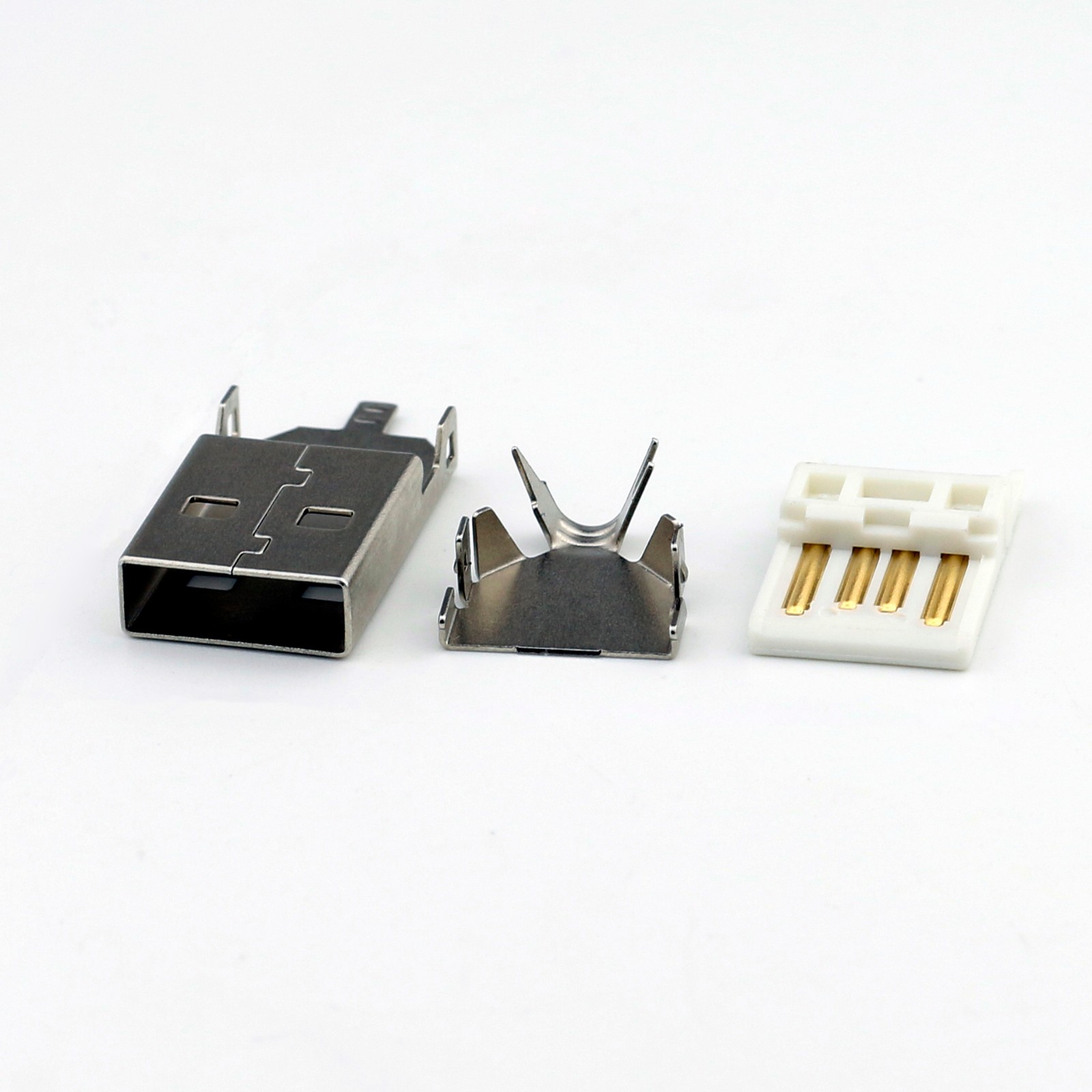 USB 2.0 Solder Wire Short Body Three Piece Set (TID Certified)